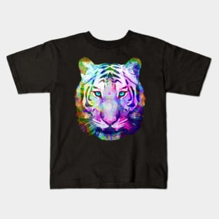 Tiger art illustration, colorful watercolor style Kids T-Shirt